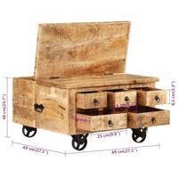 Salontafel 70x70x40 cm ruw mangohout - thumbnail