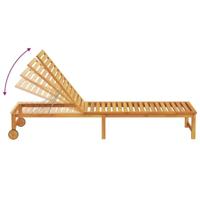 Ligstoel 1-persoon Bruin 53 x 202 x 89cm Massief acaciahout - thumbnail