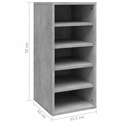 VidaXL Schoenenkast 31,5x35x70 cm bewerkt hout betongrijs