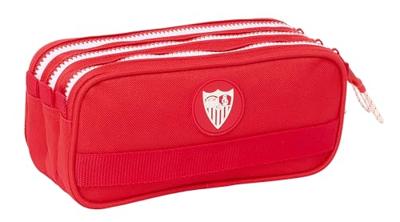 Pennenetui met 3 vakken Sevilla Fútbol Club Rood 21,5 x 10 x 8 cm