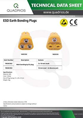 Quadrios ESD-aardingsstekker Bus, Bananenbus, Drukknop 10 mm