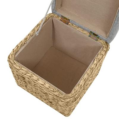 Poefset zeegras grijs 2-delig