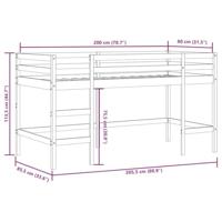 Kinderhoogslaper met ladder 80x200 cm massief grenenhout - thumbnail