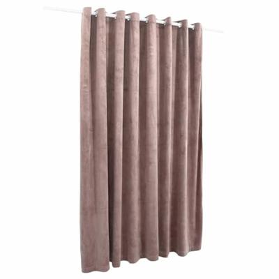 VidaXL Gordijn verduisterend met ringen 290x245 cm fluweel antiekroze