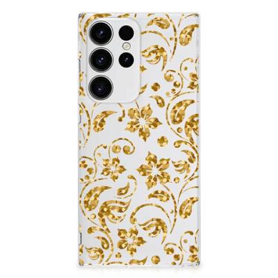 Samsung Galaxy S23 Ultra | TPU Case | Gouden Bloemen Samsung Galaxy S23 Ultra | TPU Case | Gouden Bloemen