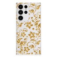 Samsung Galaxy S23 Ultra | TPU Case | Gouden Bloemen - thumbnail