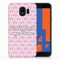 Samsung Galaxy J4 2018 Silicone-hoesje Flowers Pink DTMP - thumbnail