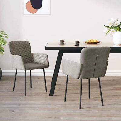 Eetkamerstoelen 2 st fluweel lichtgrijs