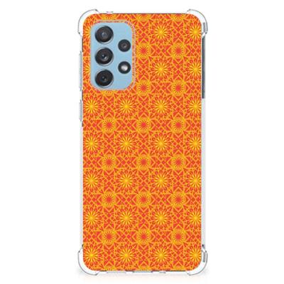 Samsung Galaxy A73 Doorzichtige Silicone Hoesje Batik Oranje