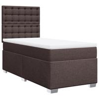 Boxspring met matras stof donkerbruin 90x200 cm - thumbnail