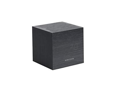 Karlsson klok Cube 8 x 8 x 8 cm hout fineer zwart Karlsson klok Cube 8 x 8 x 8 cm hout fineer zwart