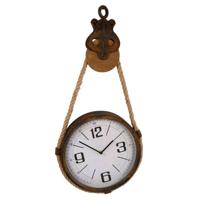 Klok aan katrol metaal 32x7,5x66cm - thumbnail