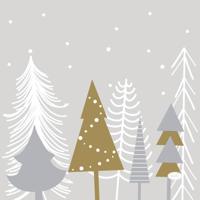 Duni servetten winter trees 33x33cm - thumbnail