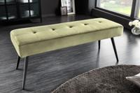 Design bank BOUTIQUE 100cm groen fluweel zwarte metalen poten - 43321 - thumbnail