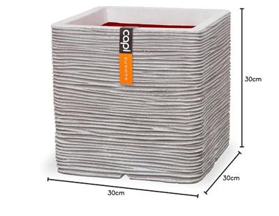 Capi Pot Vierkant Rib NL 30x30 cm - Ivoor - thumbnail