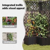 Tuin Bloempot 3 pcs Zwart Staal - thumbnail