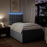 Boxspring met matras stof lichtgrijs 120x190 cm - thumbnail