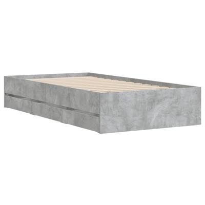 Bedframe met lades bewerkt hout betongrijs 150x200 cm