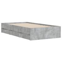 Bedframe met lades bewerkt hout betongrijs 90x190 cm - thumbnail