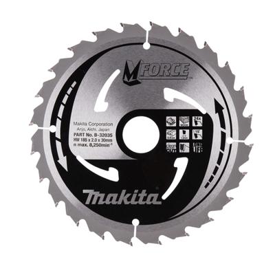 Makita Cirkelzaagblad voor Hout | Mforce | Ø 185mm Asgat 30mm 24T - B-32035
