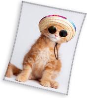 Sweet Home fleeceplaid coole cat 150x200cm polyester - thumbnail