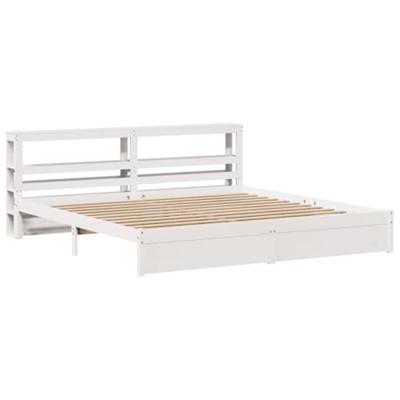 Bedframe met hoofdeinde zonder matras 180x200 cm wit