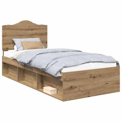 Bedframe Ambachtelijk eiken 90 x 200 cm Massief grenenhout