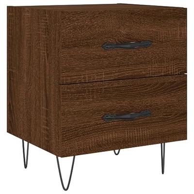 Nachtkastjes 2 st 40x35x47,5 cm bewerkt hout bruin eikenkleur