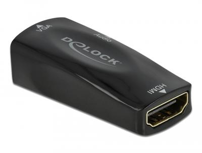 Delock 66560 Adapter HDMI-A female naar VGA female 1080p met audio