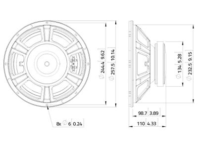 Lavoce FBASS10-18 10 inch 25.4 cm Woofer 150 W 8 Ω
