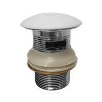 Badafvoer Klikplug En Sifon met Solid Surface Cover Chroom Mat Wit OP=OP - thumbnail