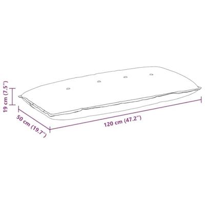VidaXL Rugkussen zwart 120 x 19 x 50 cm stof VidaXL Rugkussen zwart 120 x 19 x 50 cm stof