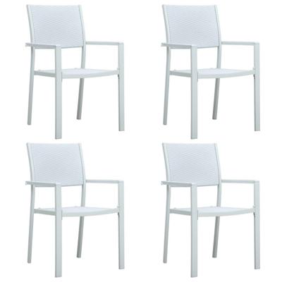 Tuinstoel 4 st rattan-look kunststof wit