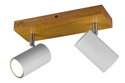 Trio 2-lichts opbouwspotMarley wit op hout - 812400231