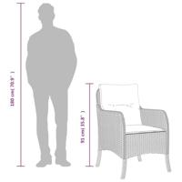Tuinstoelen 2 st met kussens poly rattan bruin - thumbnail