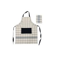 Schort met Buidelzak DKD Home Decor 70 x 1 x 85 cm Zwart Beige Blauw Katoen - thumbnail