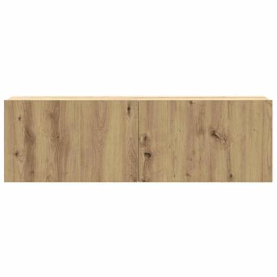 6-delig Tv-meubelset wandmontage bewerkt hout artisanaal eiken