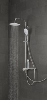 AQUASTAR hoofddouche set met zijdelingse planchet, chroom-wit wellness hoofddouche met antikalk nozzles, hoofddouche: ca. 20 x 20 cm handdouche, 3 functies, met antikalk nozzles, maat: (b x l) ca.