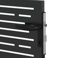 Tuinpoort met slot Zwart 105 x 100 cm Poedergecoat staal - thumbnail