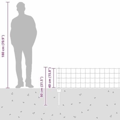 VidaXL Hek met paal grijs 0,4 x 10 m staal en pvc