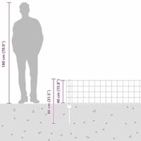 VidaXL Hek met paal grijs 0,4 x 10 m staal en pvc - thumbnail