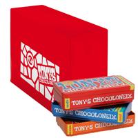 Chocolade Tony&apos;s Chocolonely puur-melk en karamel zeezout blik 540gr | 8 stuks - thumbnail