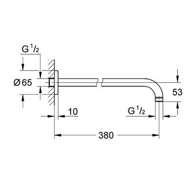 GROHE Rainshower Douchearm - 38cm - ronde rozet - chroom 28361000