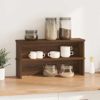 VidaXL Keukenrekken stapelbaar 2 st 60x15x16 cm bruin eikenkleur