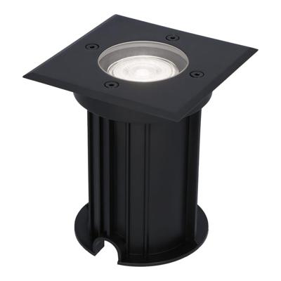 Ramsay LED Grondspot Vierkant - Dimbaar - GU10 - 6500K daglicht wit - 4 Watt 345 Lumen - Tuinspot - Zwart - IP67 waterdicht - Overrijdbaar voor de Oprit, Tuin en Terras