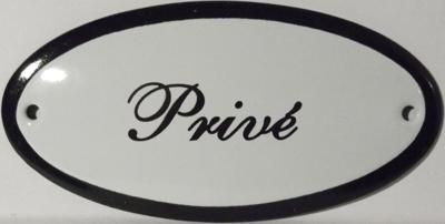 Deurbordje ovaal Prive