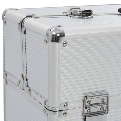 VidaXL Pilotentrolley 47x39x27 cm aluminium zilverkleurig