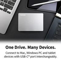 Toshiba Canvio Flex 1 TB Externe harde schijf (2,5 inch) USB-A 3.2 Gen 1 Zilver HDTX110ESCAA - thumbnail