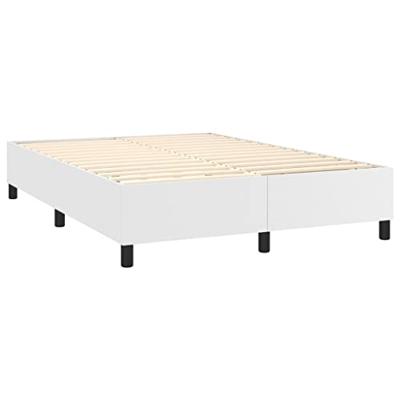 Boxspring met matras kunstleer wit 140x190 cm