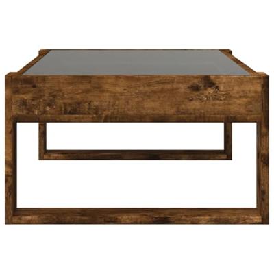 Salontafel met Infinity LED 90x53x30 cm gerookt eikenkleurig